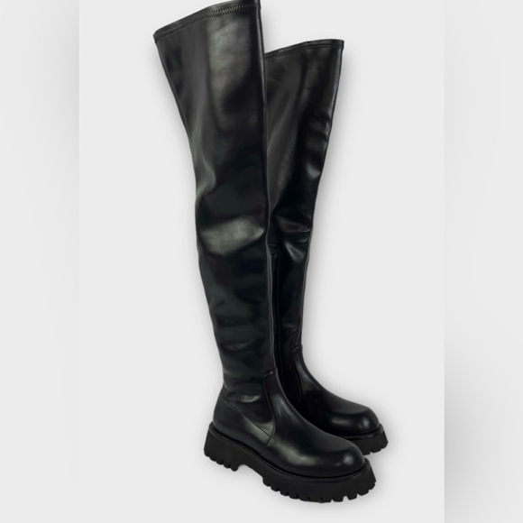 JEFFREY CAMPBELL all Thigh High Boots - Besos Lug Sole NWOT - Picture 1 of 14